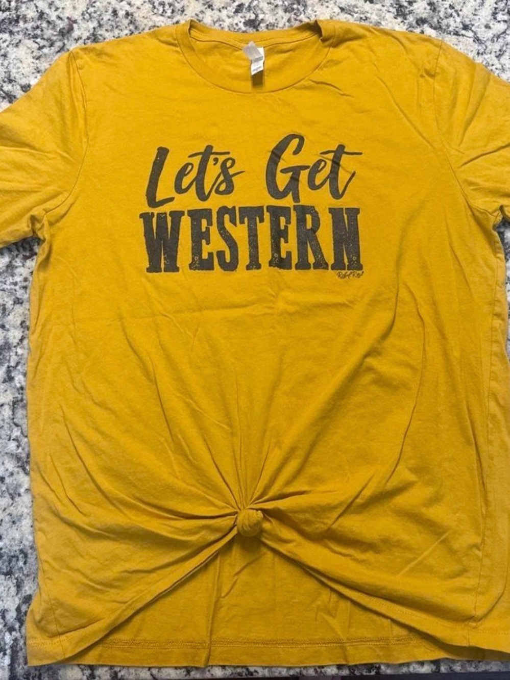 Bella Canvas Mustard Yellow 'Let's Get Western' Graphic Tee